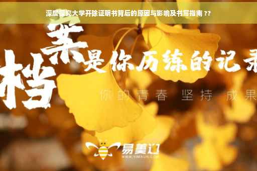 深度探究大学开除证明书背后的原因与影响及书写指南 ??