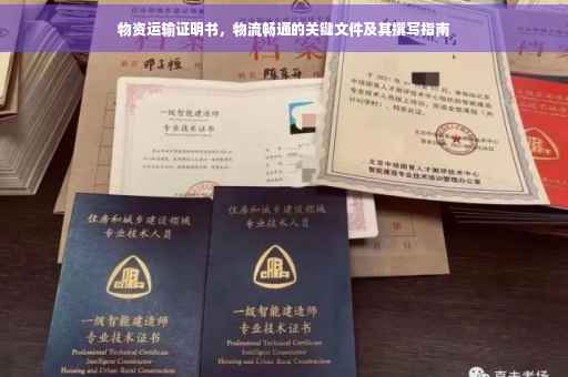 物资运输证明书，物流畅通的关键文件及其撰写指南