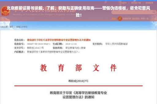 北京感冒证明书详解，了解、获取与正确使用指南——警惕伪造模板，避免犯罪风险！