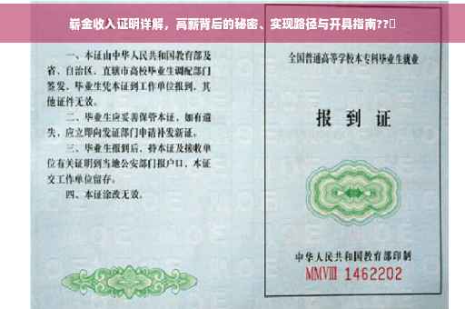 崭金收入证明详解，高薪背后的秘密、实现路径与开具指南??✨
