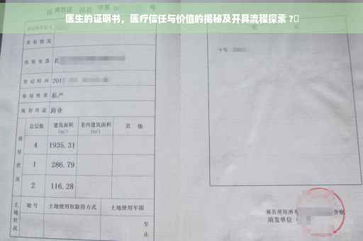 医生的证明书，医疗信任与价值的揭秘及开具流程探索 ?✨