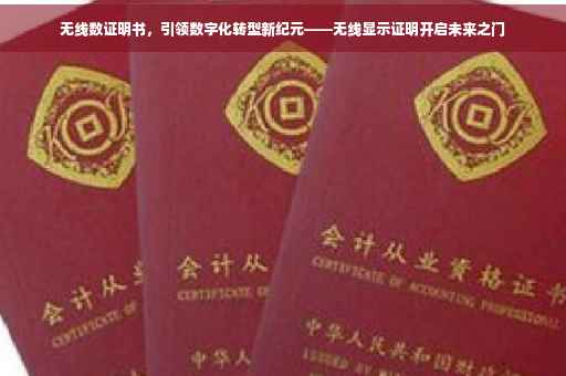 无线数证明书，引领数字化转型新纪元——无线显示证明开启未来之门