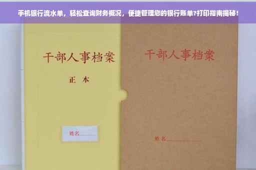 手机银行流水单，轻松查询财务概况，便捷管理您的银行账单?打印指南揭秘！