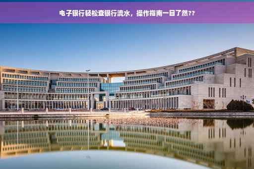 电子银行轻松查银行流水，操作指南一目了然??