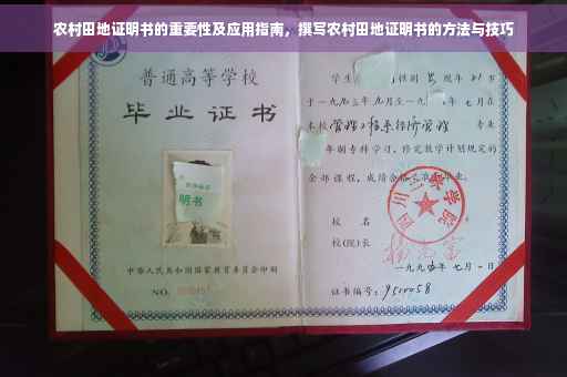 农村田地证明书的重要性及应用指南，撰写农村田地证明书的方法与技巧
