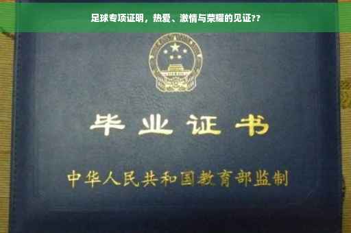 足球专项证明，热爱、激情与荣耀的见证??