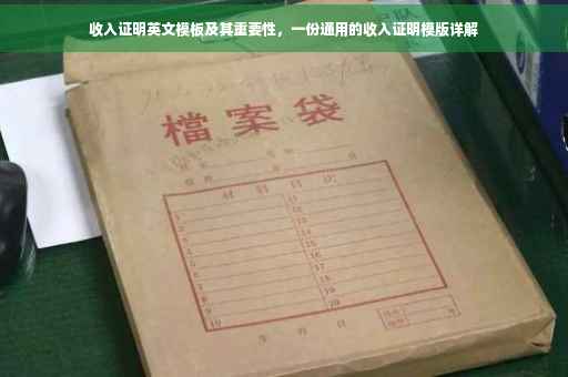 收入证明英文模板及其重要性，一份通用的收入证明模版详解