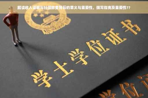 解读收入证明与社保缴费背后的意义与重要性，撰写指南及重要性??