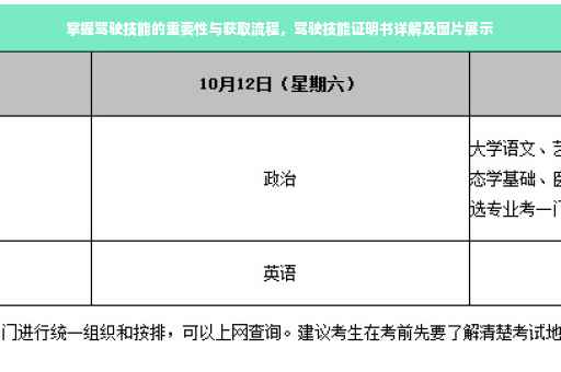 掌握驾驶技能的重要性与获取流程，驾驶技能证明书详解及图片展示