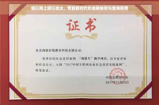 银行网上银行流水，智能新时代的金融体验与查询指南