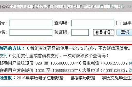 小马银行流水申请全攻略，轻松获取银行流水码，详解流水意义与申请流程?