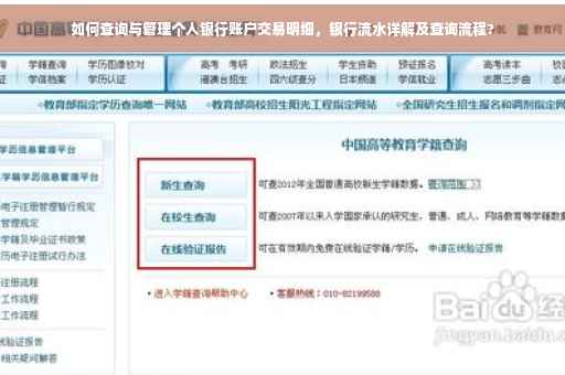 如何查询与管理个人银行账户交易明细，银行流水详解及查询流程?