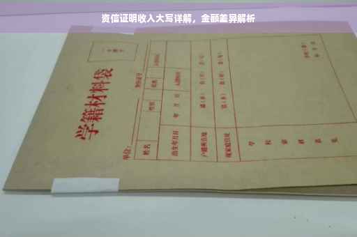资信证明收入大写详解，金额差异解析