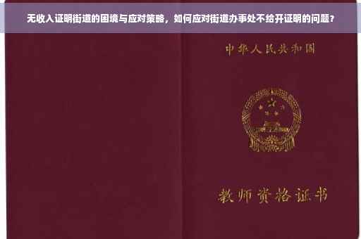 无收入证明街道的困境与应对策略，如何应对街道办事处不给开证明的问题？