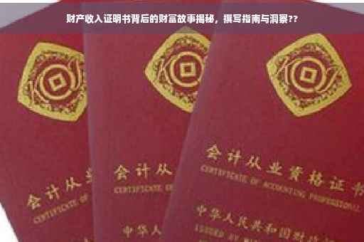 财产收入证明书背后的财富故事揭秘，撰写指南与洞察??