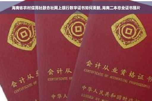 海南省农村信用社联合社网上银行数字证书如何更新,海南二本毕业证书图片