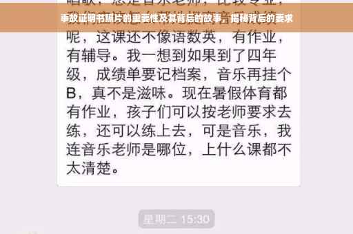 事故证明书照片的重要性及其背后的故事，揭秘背后的要求