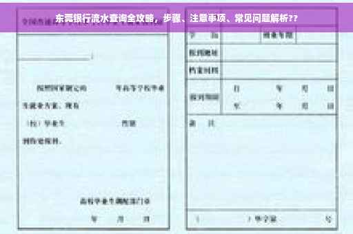 东莞银行流水查询全攻略，步骤、注意事项、常见问题解析??