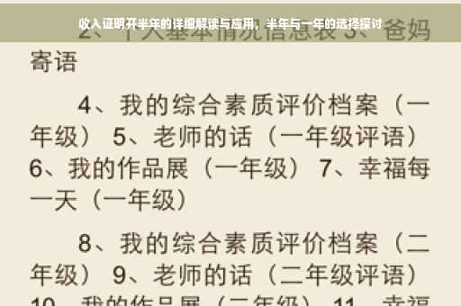 收入证明开半年的详细解读与应用，半年与一年的选择探讨