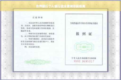 台州银行个人银行流水查询详解指南