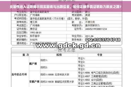 贫困性收入证明揭示现实困境与出路探索，如何正确开具证明助力脱贫之路？