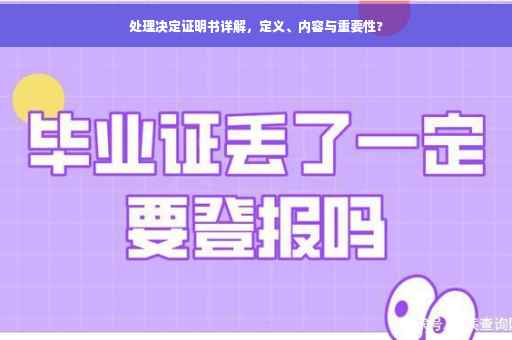 处理决定证明书详解，定义、内容与重要性?