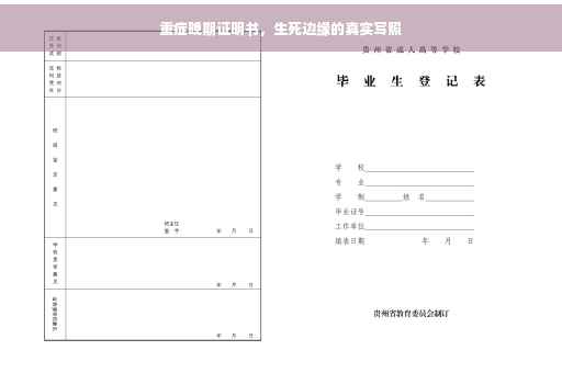 重症晚期证明书，生死边缘的真实写照