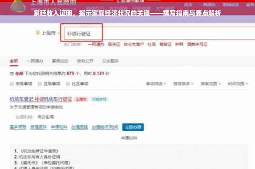 家廷收入证明，揭示家庭经济状况的关键——撰写指南与要点解析