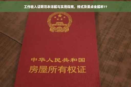 工作收入证明范本详解与实用指南，格式及要点全解析??