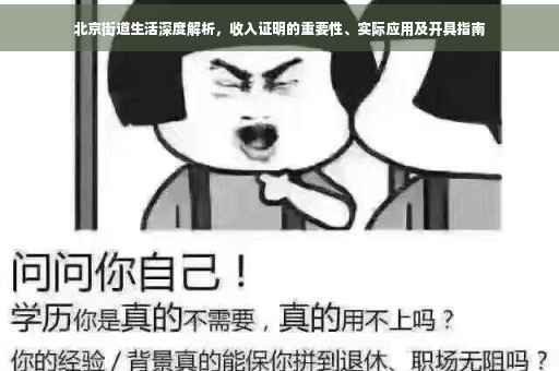 北京街道生活深度解析，收入证明的重要性、实际应用及开具指南