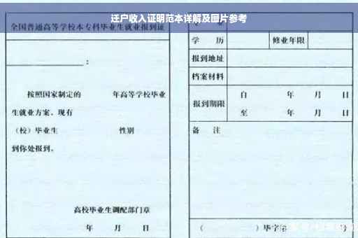 迁户收入证明范本详解及图片参考