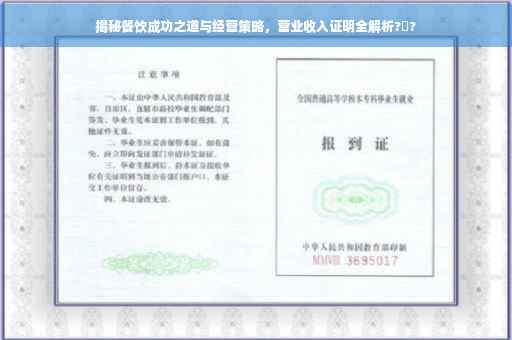 揭秘餐饮成功之道与经营策略，营业收入证明全解析?️?