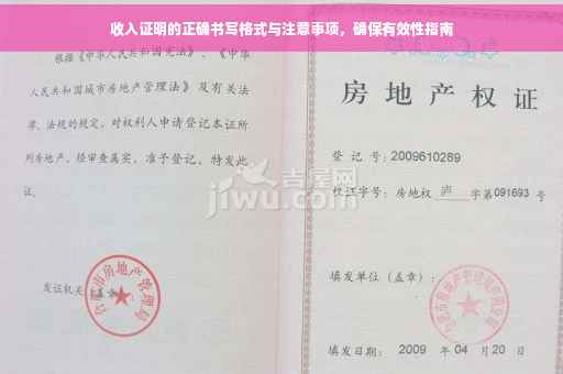 收入证明的正确书写格式与注意事项，确保有效性指南