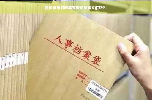 职位证明书的英文表达及含义解析?✨