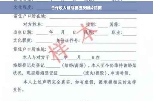 合作收入证明模板及图片指南