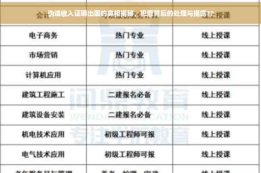 伪造收入证明出国的真相揭秘，犯罪背后的处理与揭露??