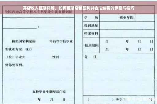开店收入证明详解，如何证明店铺盈利并合法纳税的步骤与技巧