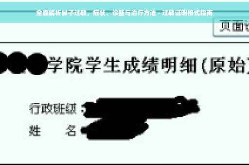 全面解析鼻子过敏，症状、诊断与治疗方法 - 过敏证明格式指南