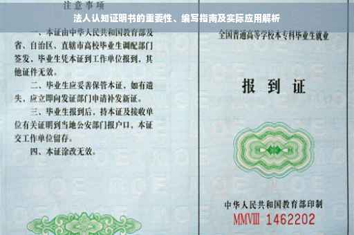 法人认知证明书的重要性、编写指南及实际应用解析