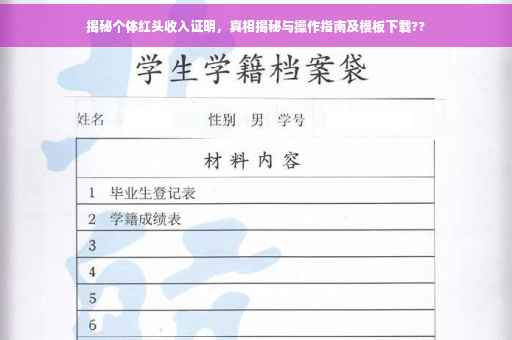 揭秘个体红头收入证明，真相揭秘与操作指南及模板下载??