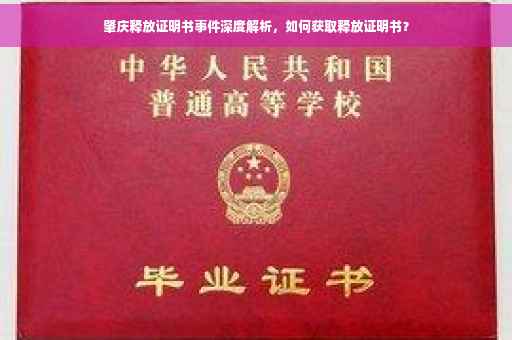 肇庆释放证明书事件深度解析，如何获取释放证明书？