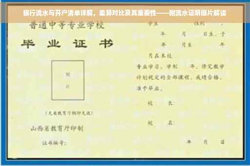 银行流水与开户清单详解，差异对比及其重要性——附流水证明图片解读