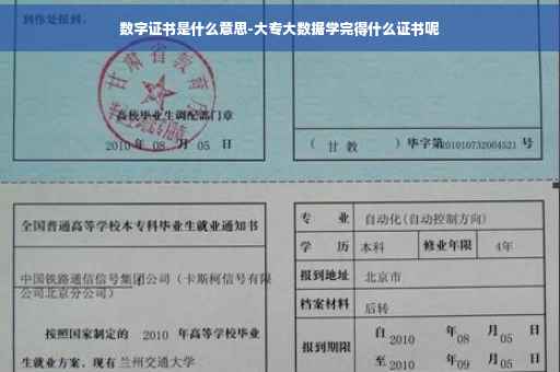 数字证书是什么意思-大专大数据学完得什么证书呢