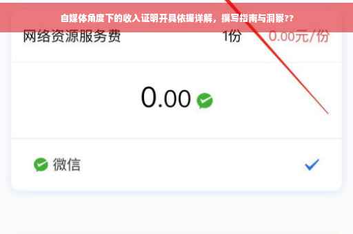 自媒体角度下的收入证明开具依据详解，撰写指南与洞察??