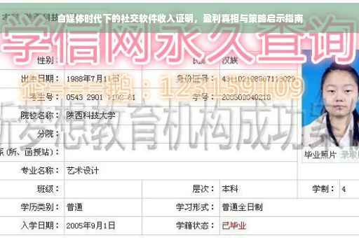 自媒体时代下的社交软件收入证明，盈利真相与策略启示指南