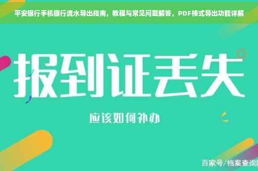 平安银行手机银行流水导出指南，教程与常见问题解答，PDF格式导出功能详解