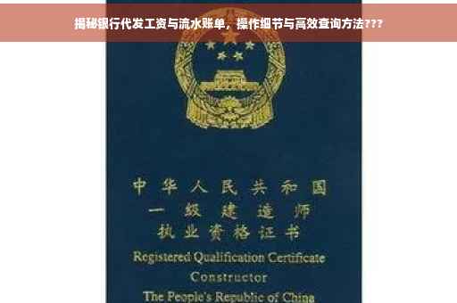 揭秘银行代发工资与流水账单，操作细节与高效查询方法???
