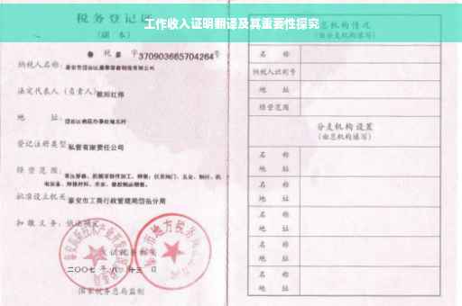 工作收入证明翻译及其重要性探究