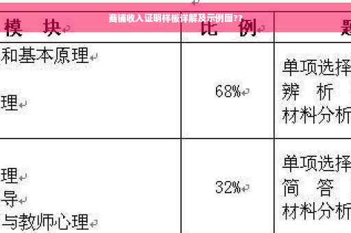 商铺收入证明样板详解及示例图??