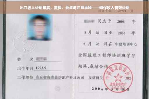 出口收入证明详解，流程、要点与注意事项——确保收入有效证明